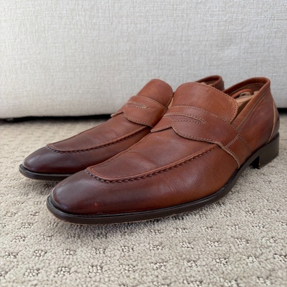 Donald J Pliner Italian Leather Penny Loafers Men‎ US 9.5M Brown Made in Italy main image 11